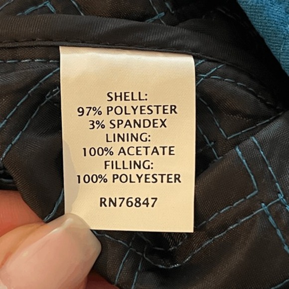 Nomadic‎ Traders Quilted Zip Front Vest Peacock Blue Lightweight Size S NWT - Picture 7 of 8